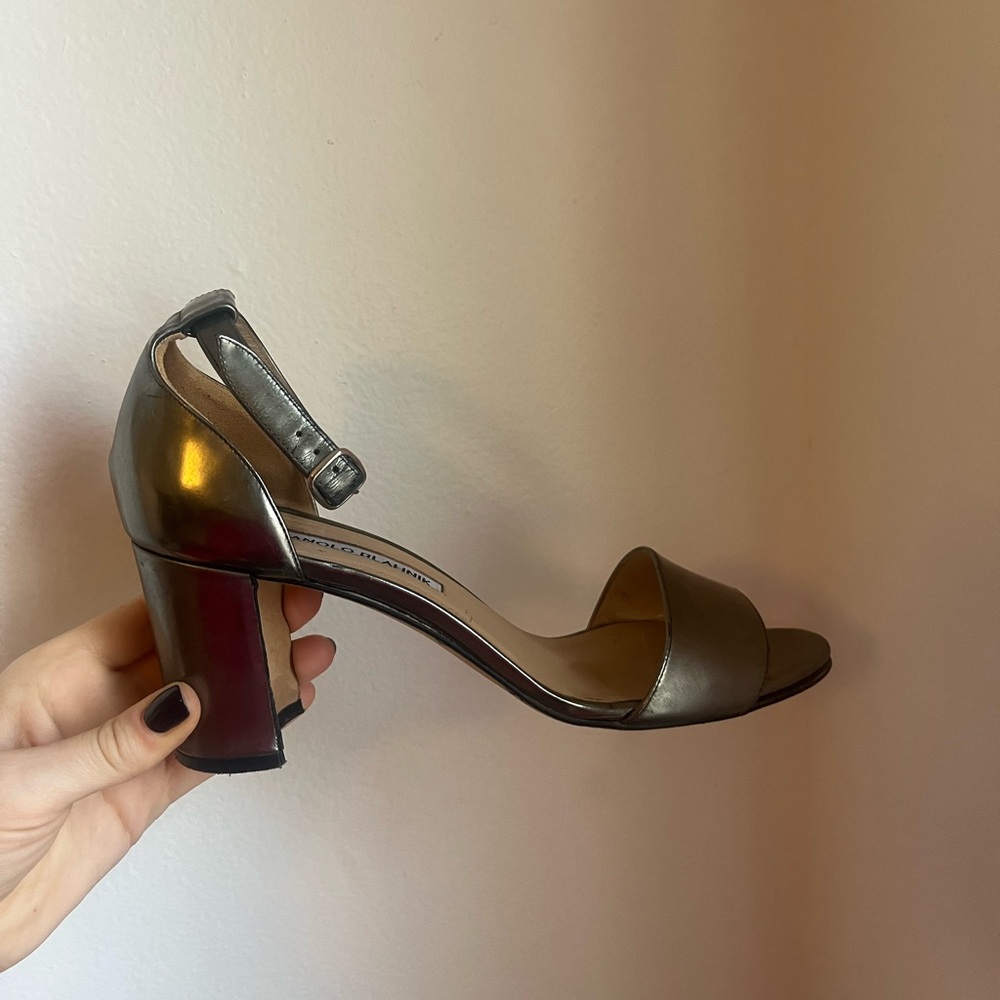 Metallic Manolo Sandals - Picture 3 of 8